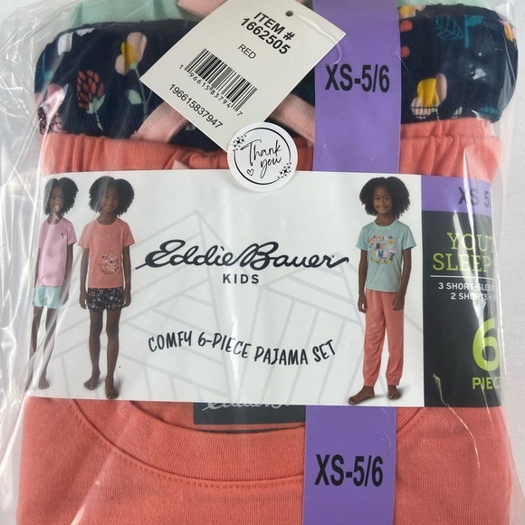 Eddie Bauer Other - Eddie Bauer Kids 6-Piece Pajama Set - Red and Black
